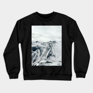 Mountains of Switzerland - White Alps on Overcast Winter Day Crewneck Sweatshirt